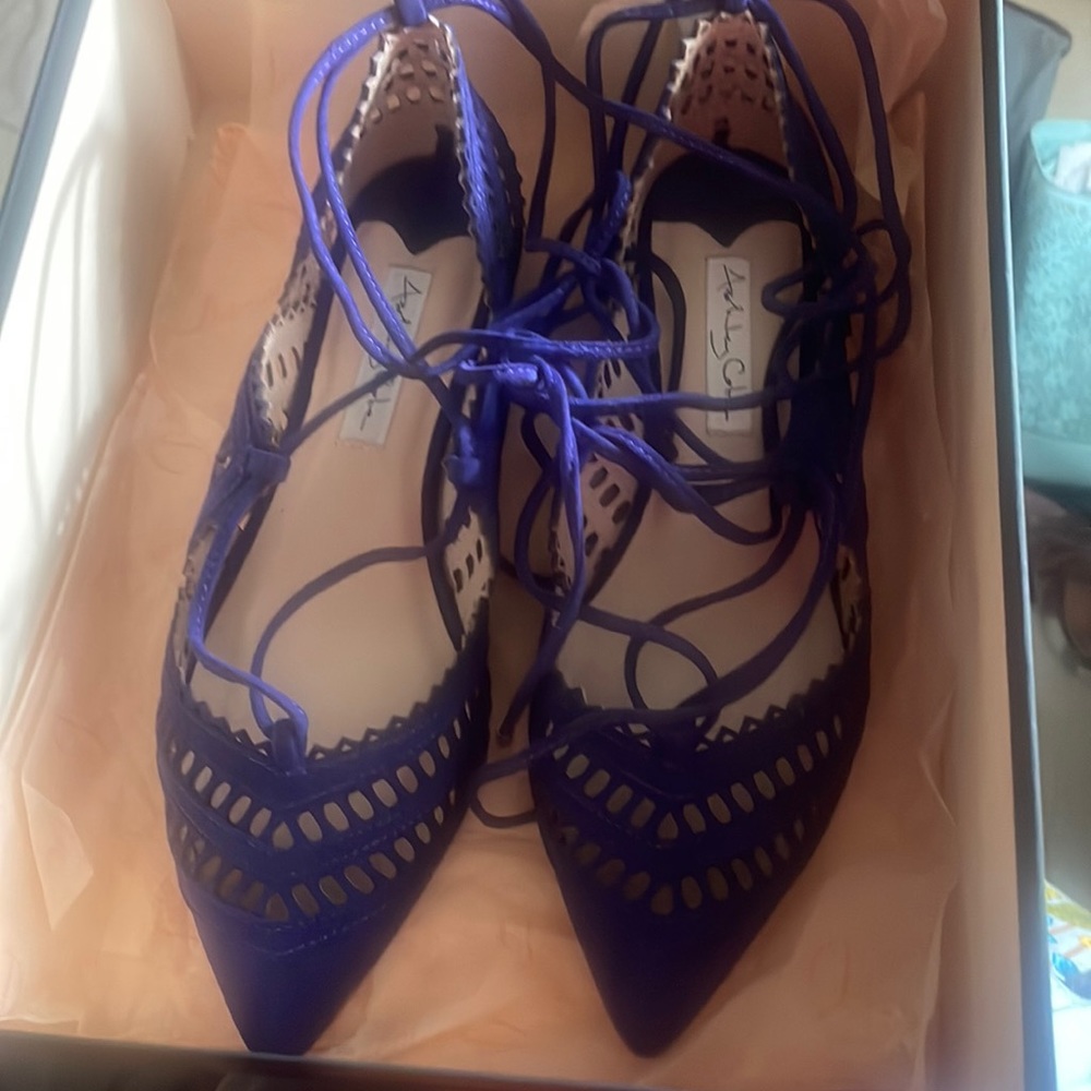Ashley Cole lace up flats blue sz 7